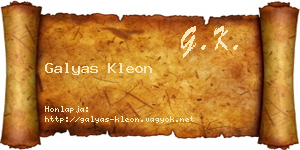 Galyas Kleon névjegykártya